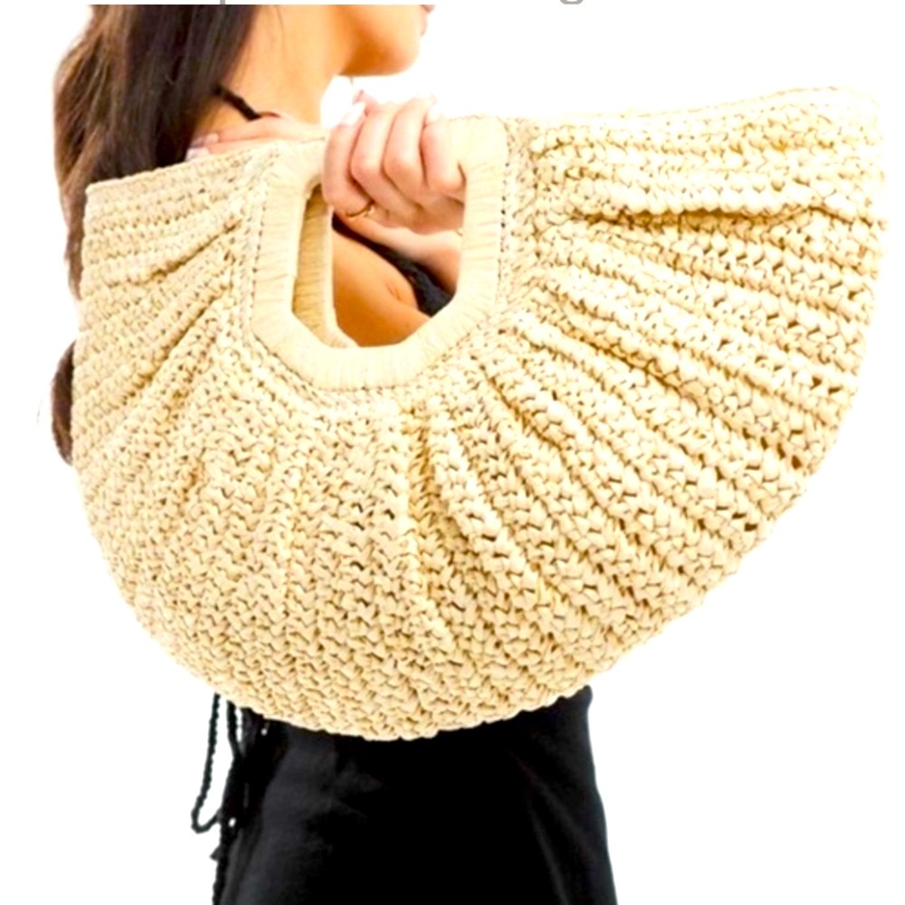 Ramla Half Moon Woven Crochet Bag - Picture 3 of 5